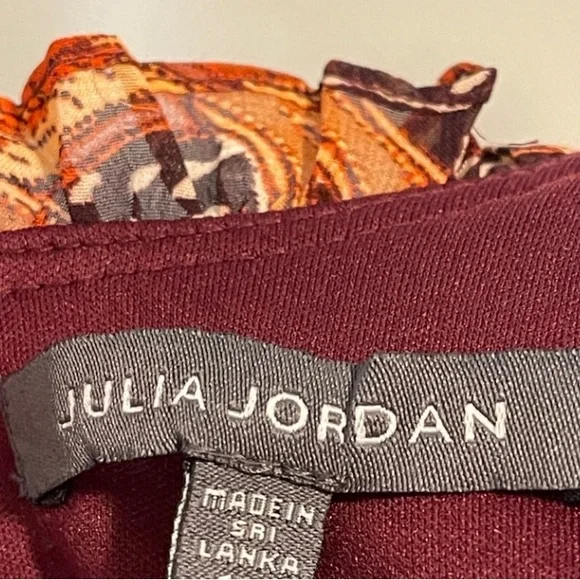 Julia Jordan Orange and Purple Midi Dress - Picture 7 of 10